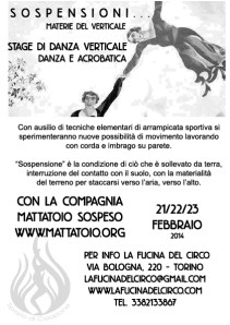 stage volantino danza verticale mattatoio sospeso La fucina del circo