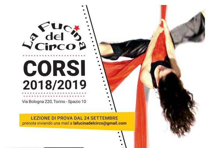 corsi, scuola di circo, la fucina del circo, acrobatica aerea, discipline aeree, tessuto, trapezio, cerchio, corda, cinghie, via bologna, arti circensi,